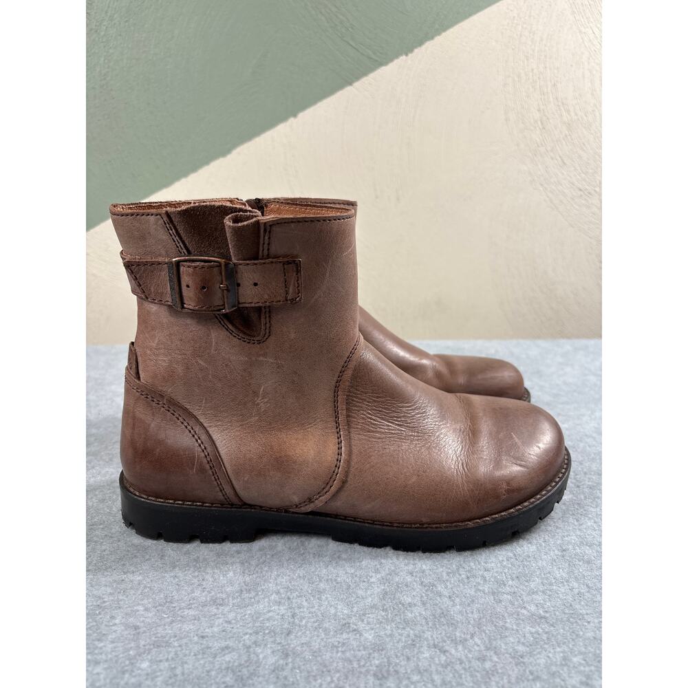 Birkenstock Brown Leather Ankle Boots with Buckle - Picture 6 of 10